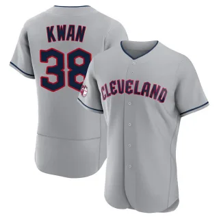 Authentic Men's Steven Kwan Cleveland Guardians Road Jersey - Gray