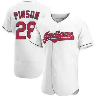 Authentic Men's Vada Pinson Cleveland Guardians Home Jersey - White