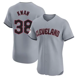 Elite Men's Steven Kwan Cleveland Guardians Road Jersey - Gray