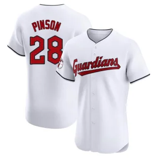 Elite Men's Vada Pinson Cleveland Guardians Home Jersey - White