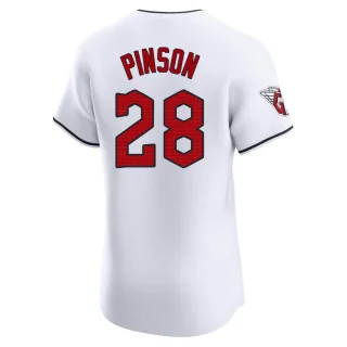 Elite Men's Vada Pinson Cleveland Guardians Home Jersey - White