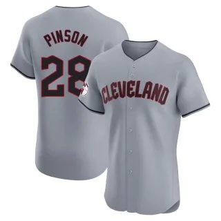 Elite Men's Vada Pinson Cleveland Guardians Road Jersey - Gray