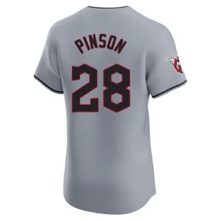 Elite Men's Vada Pinson Cleveland Guardians Road Jersey - Gray