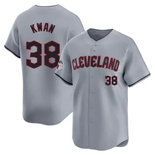 Limited Men's Steven Kwan Cleveland Guardians Road Jersey - Gray