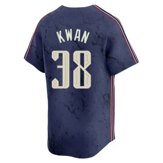 Limited Youth Steven Kwan Cleveland Guardians 2024 City Connect Jersey - Navy