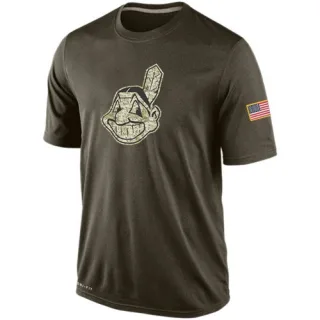 Men's Cleveland Guardians Dri-Fit Salute To Service KO Performance T-Shirt - Olive