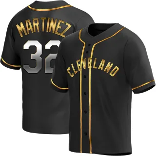 Replica Men's Dennis Martinez Cleveland Guardians Alternate Jersey - Black Golden