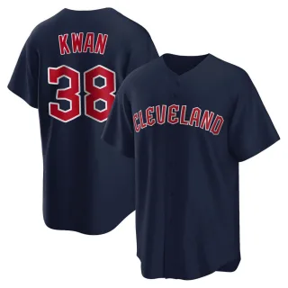 Replica Men's Steven Kwan Cleveland Guardians Alternate Jersey - Navy