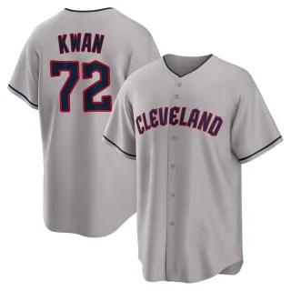 Replica Men's Steven Kwan Cleveland Guardians Road Jersey - Gray