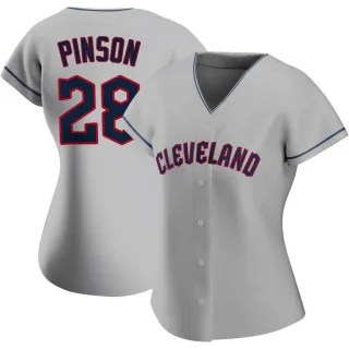 Replica Women's Vada Pinson Cleveland Guardians Road Jersey - Gray