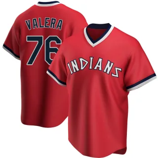 Replica Youth George Valera Cleveland Guardians Road Cooperstown Collection Jersey - Red